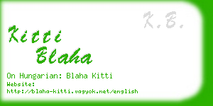 kitti blaha business card